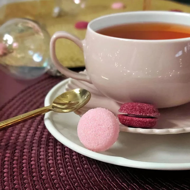 Coffret de Sucres en Forme de Macaron â Rose & Cassis