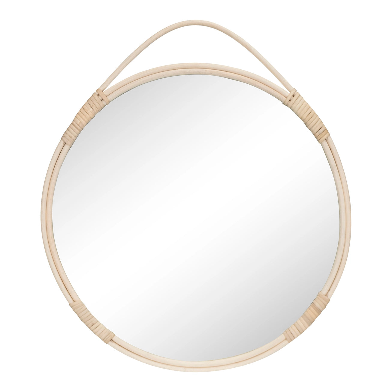 Miroir rond en rotin naturel Ø50 cm