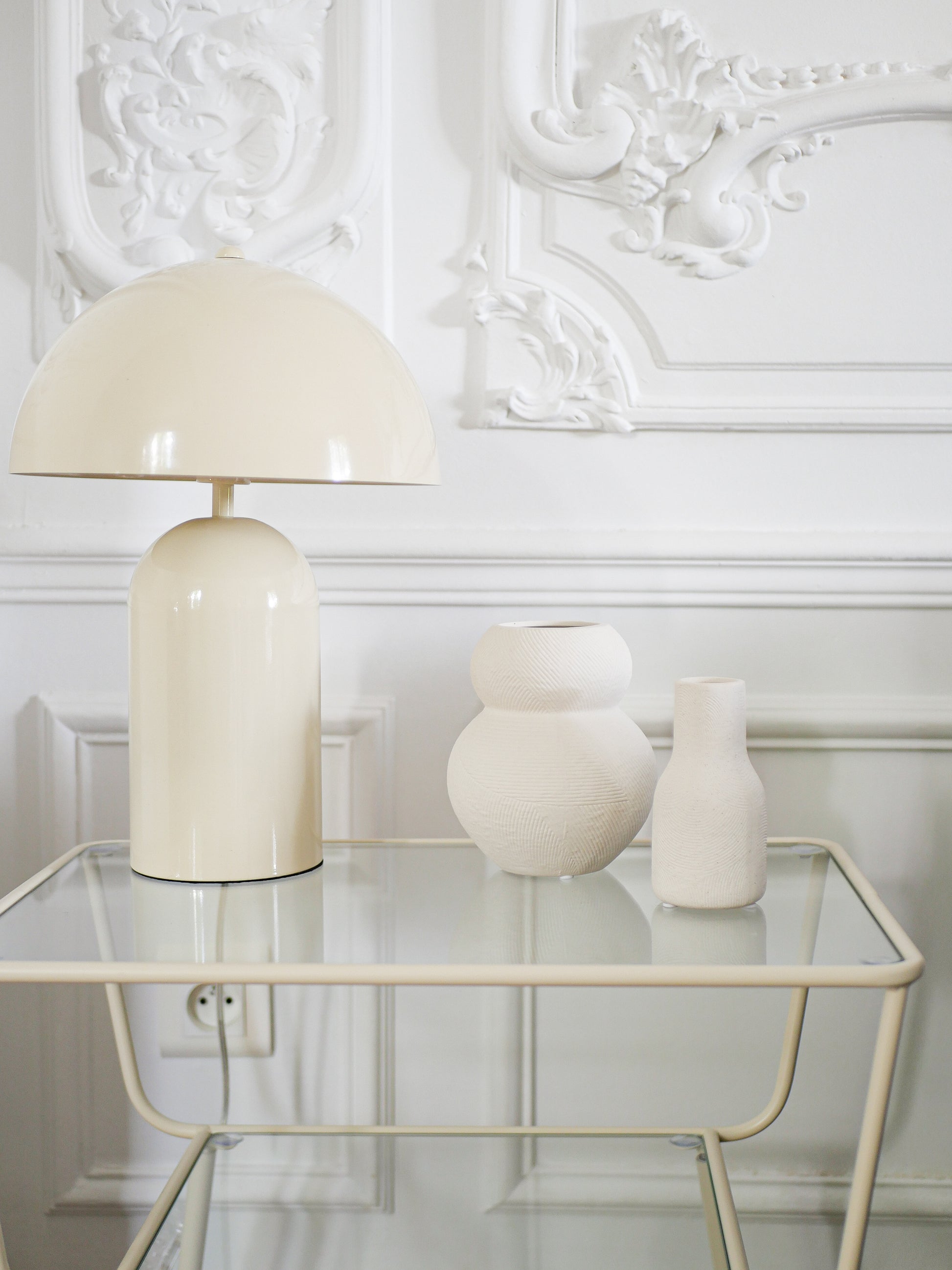 Lampe Champignon Atomic – Blanc Cassé Métal