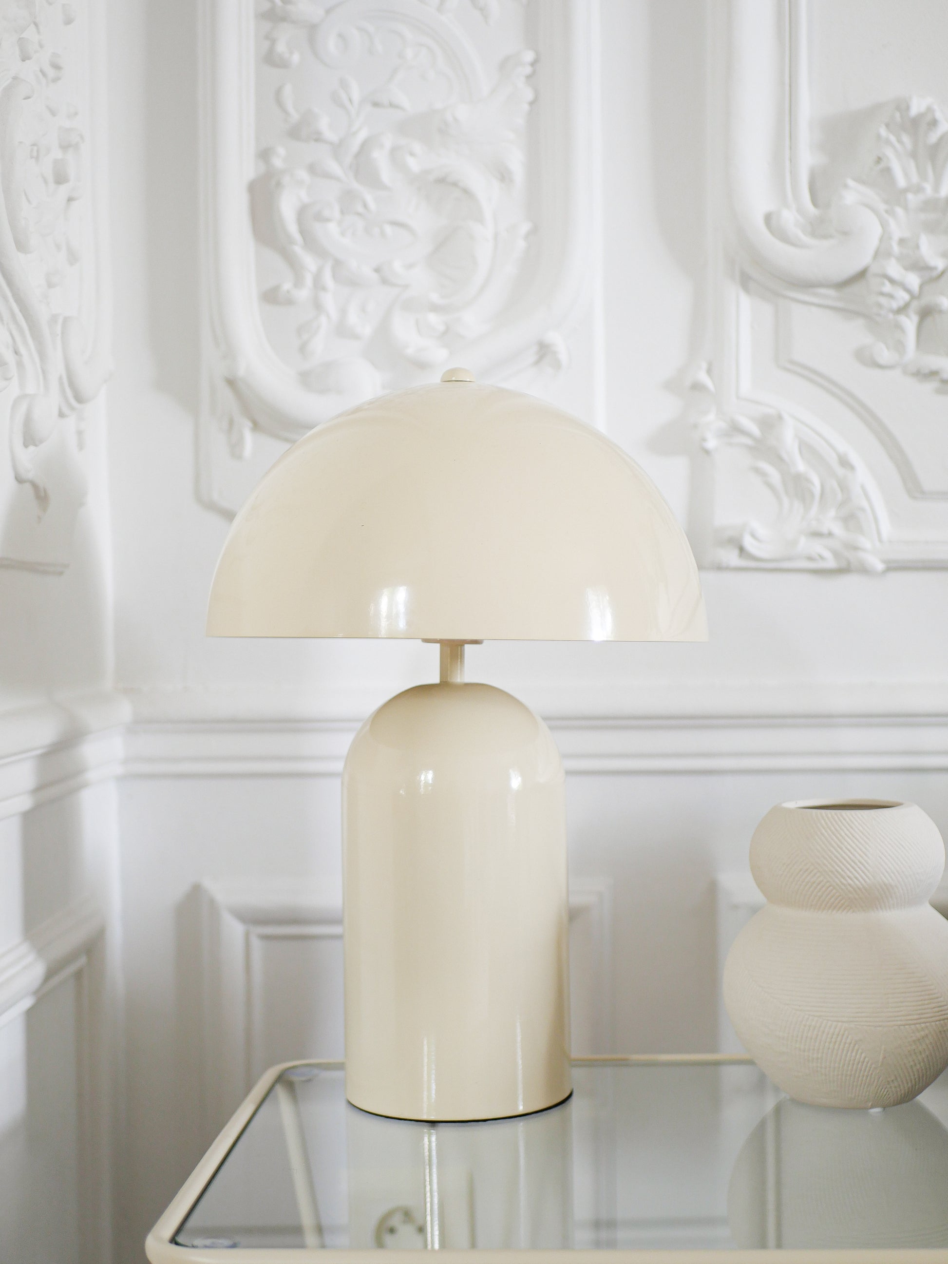 Lampe Champignon Atomic – Blanc Cassé Métal
