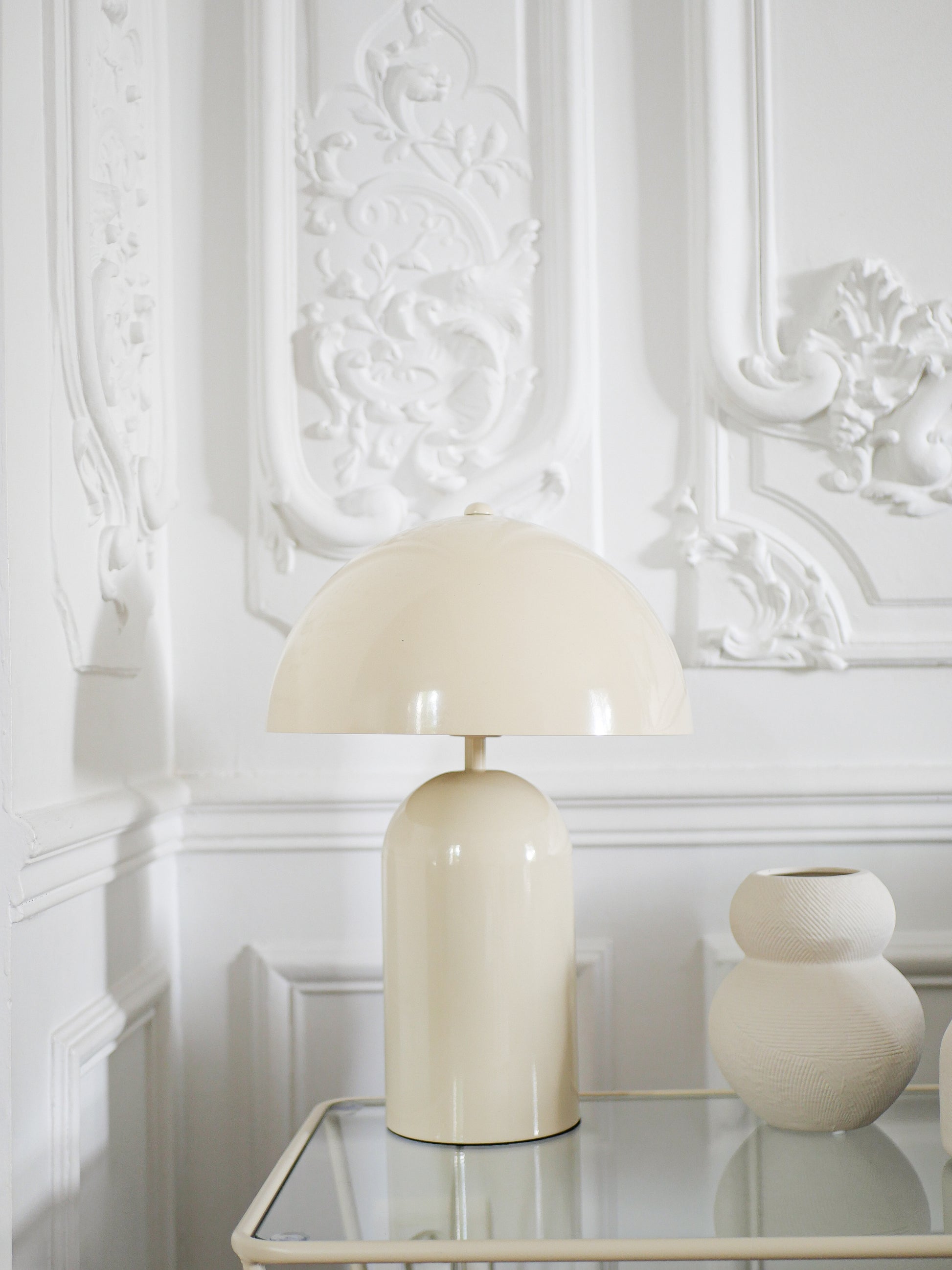 Lampe Champignon Atomic – Blanc Cassé Métal