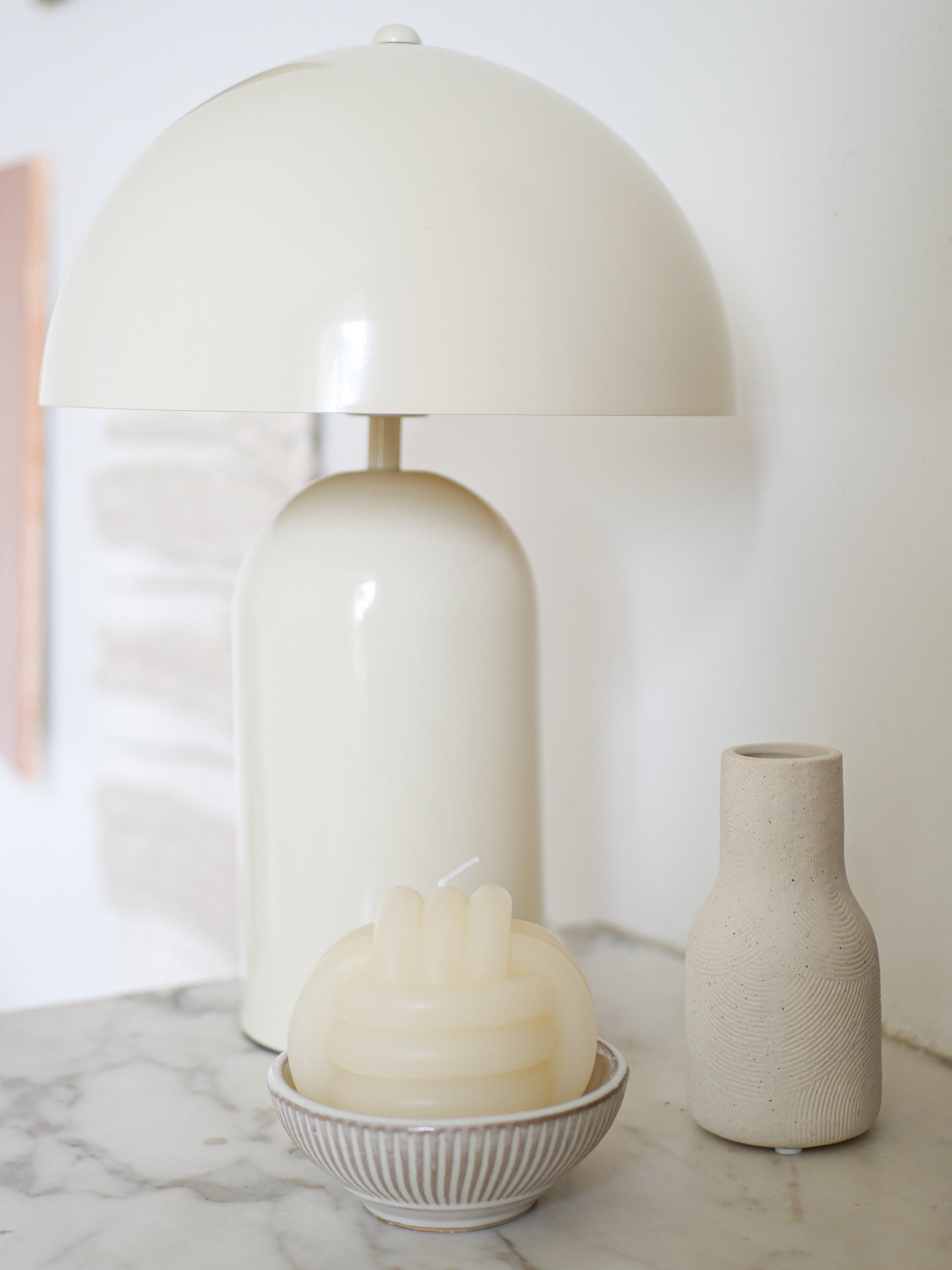 Lampe Champignon Atomic – Blanc Cassé Métal