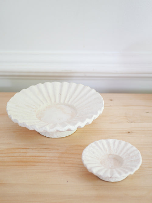 Bougeoirs coquillage en ciment