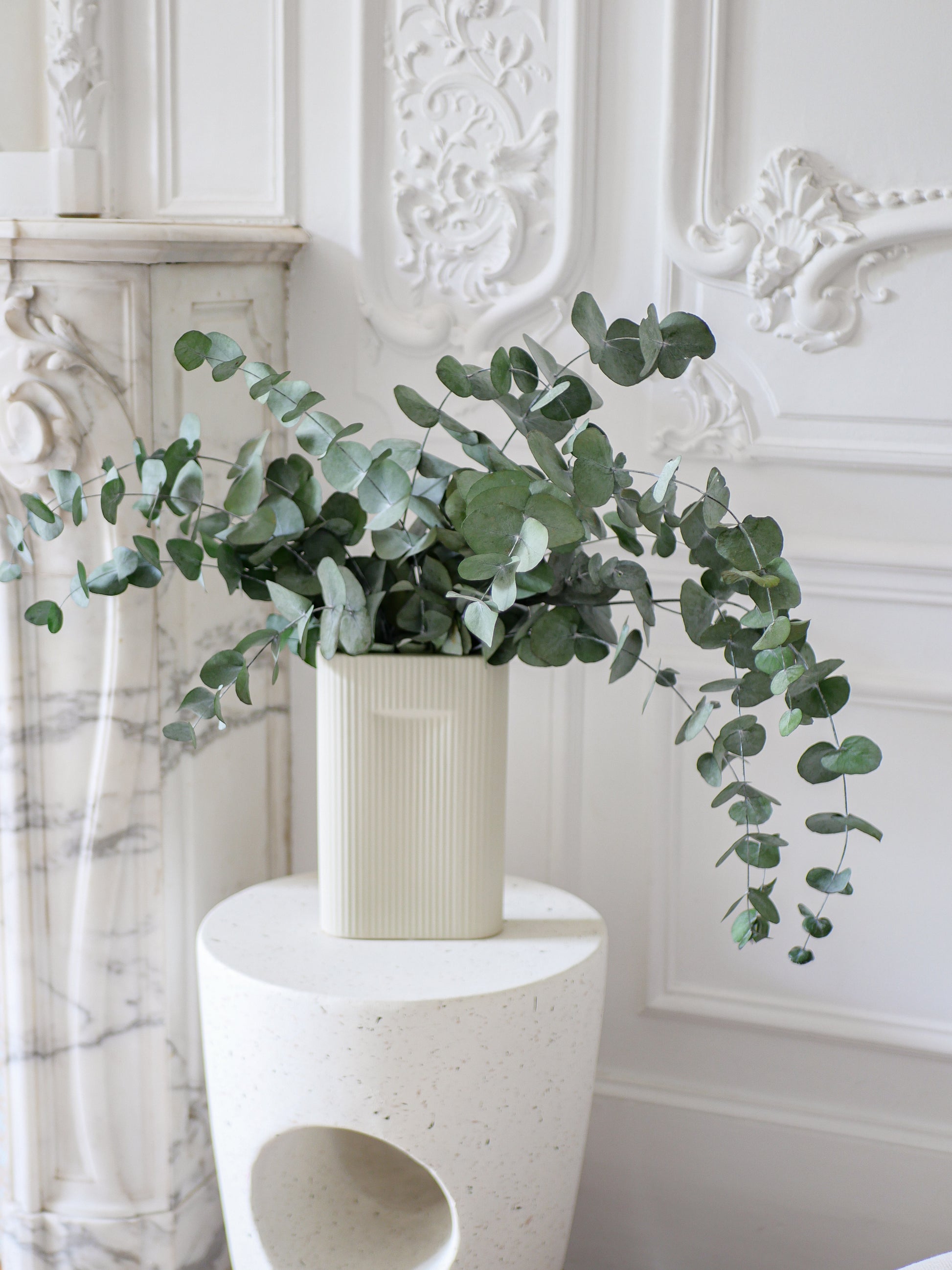 Vase crème strié
