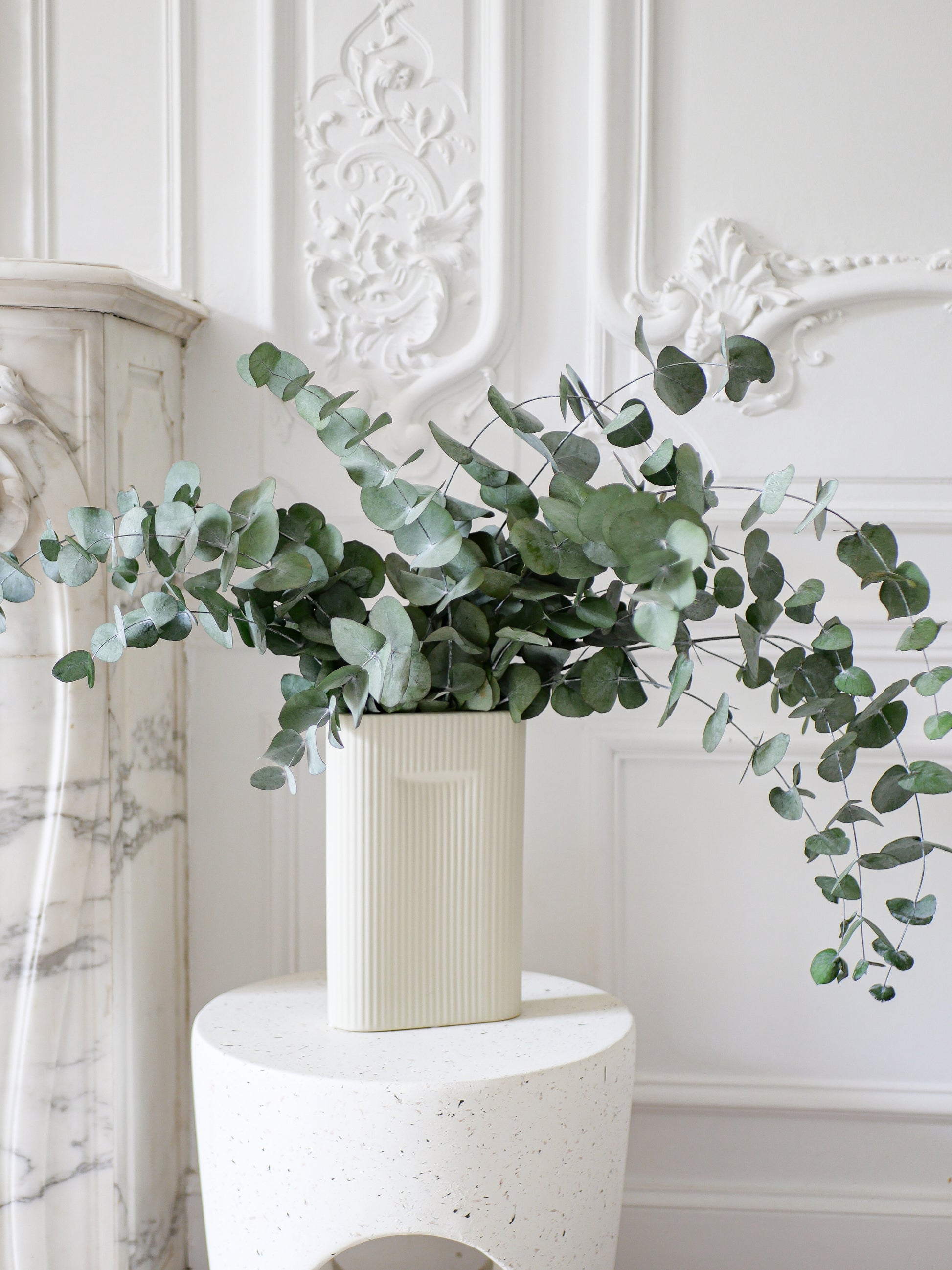 Vase crème strié