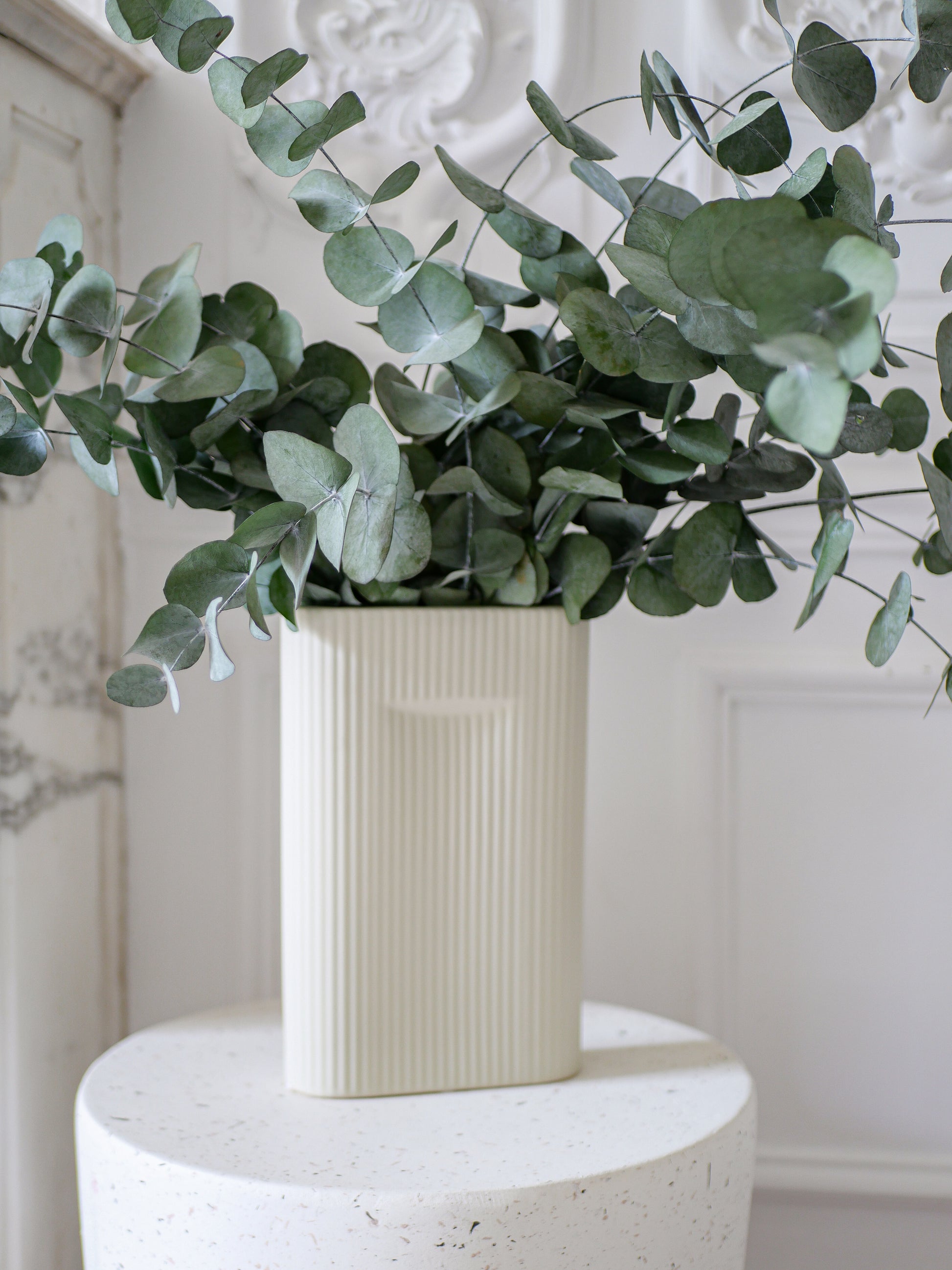 Vase crème strié