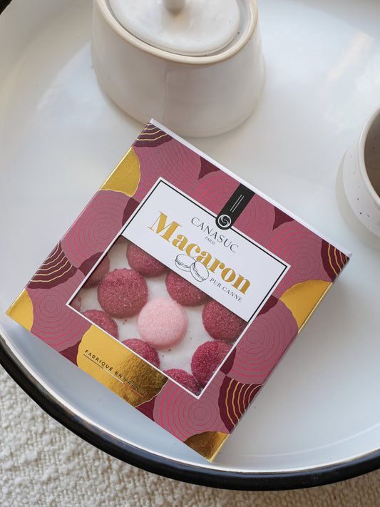 Coffret de Sucres en Forme de Macaron – Rose & Cassis