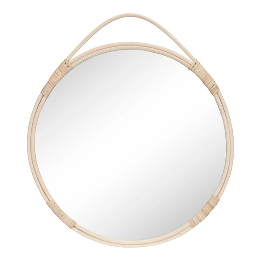 Miroir rond en rotin naturel Ø50 cm